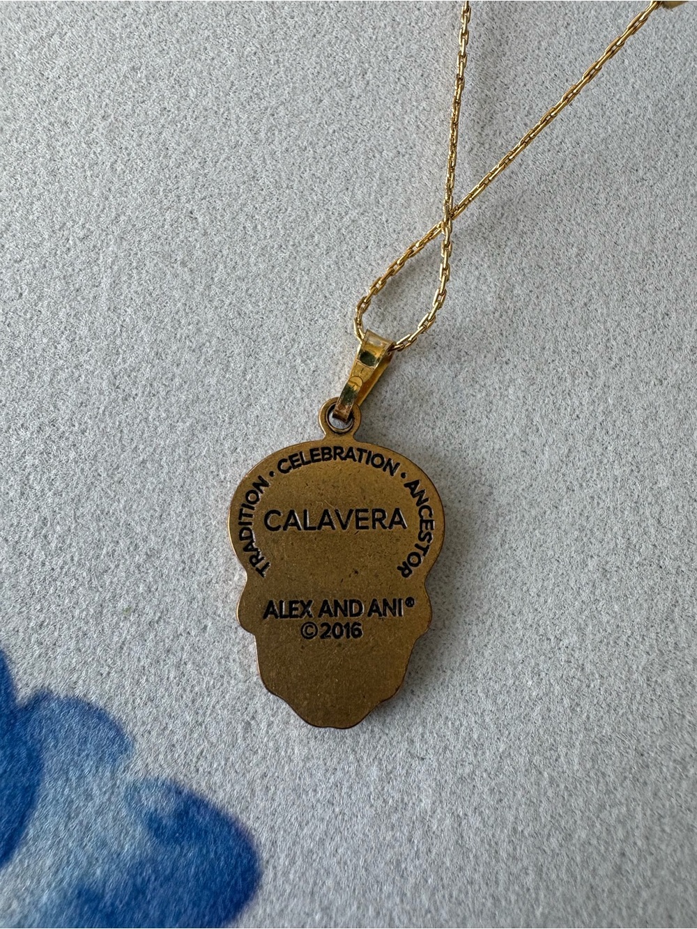 Alex and Ani Calavera Traditional Celebration Ancestor Goldtone Necklace Like - Picture 3 of 6